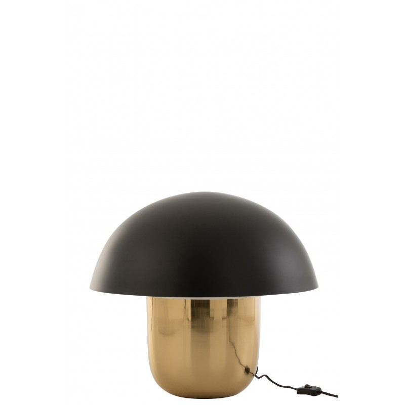 Lámpara seta hierro negro/oro Alt. 47 cm