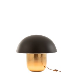 Lámpara seta hierro negro/oro Alt. 47 cm