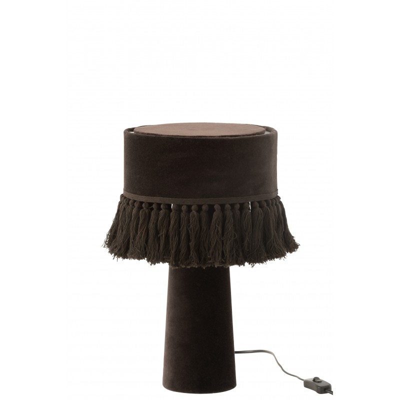 Lampe de chevet en textile noir 25x25x44 cm