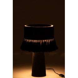 Lampe de chevet en textile noir 25x25x44 cm