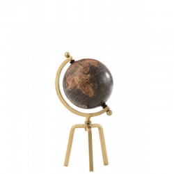 Globe sur trépied en métal doré 20x20x39 cm