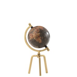 Globe sur trépied en métal doré 20x20x39 cm