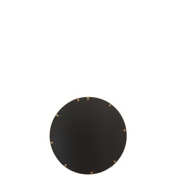 Miroir rond avec bord haut en métal doré de 60 cm