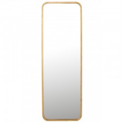 Miroir rond avec bord haut en métal doré de 120 cm