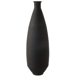 Vase ovale en verre noir 25x25x81 cm