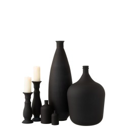 Vase ovale en verre noir 25x25x81 cm