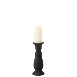 Candelabro em vidro preto 11x11x30 cm