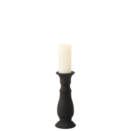 Candelabro em vidro preto 11x11x30 cm