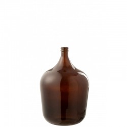 Vase dame jeanne en verre marron 35x35x56 cm
