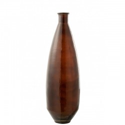 Vase ovale en verre marron 27x27x81 cm