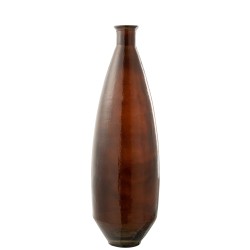 Vase ovale en verre marron 27x27x81 cm