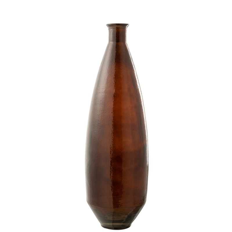 Vaso oval em vidro castanho 27x27x81 cm Vaso oval em vidro castanho 27x27x81 cm
