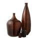 Vaso oval em vidro castanho 27x27x81 cm Vaso oval em vidro castanho 27x27x81 cm