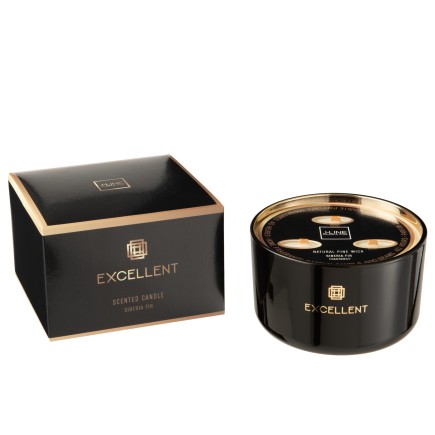 Vela perfumada excellent esencia abeto siberia negro 40 horas Alt. 9