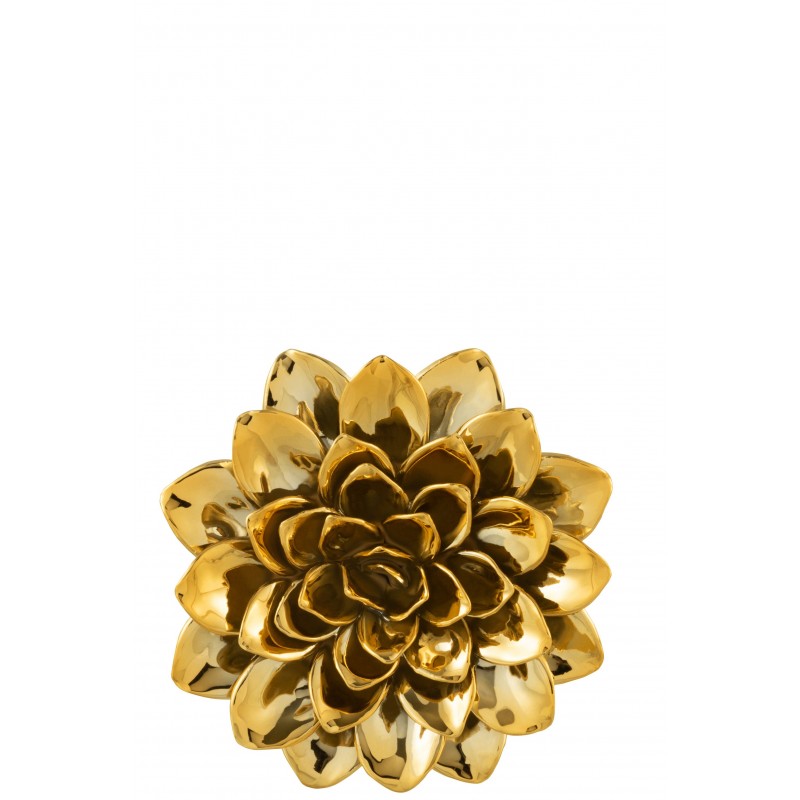 Fleur décorative en céramique doré 15x15x4 cm