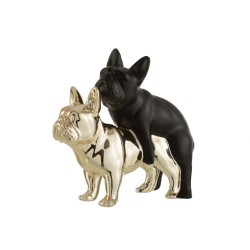 BULLDOG PAREJA CERAMICA NEGRO/ORO LARGE