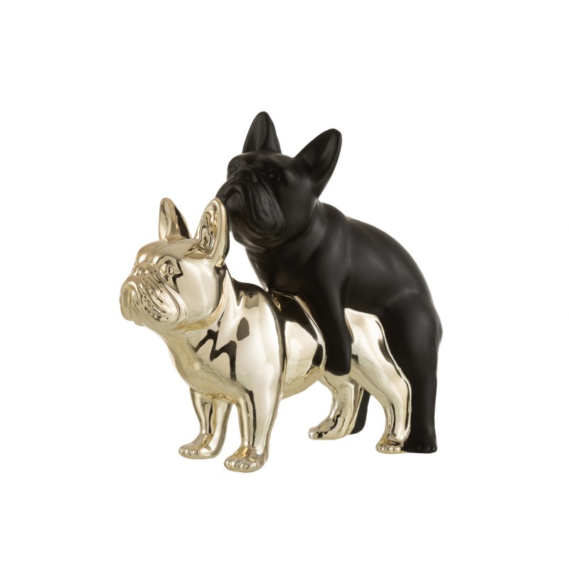 BULLDOG PAREJA CERAMICA NEGRO/ORO LARGE