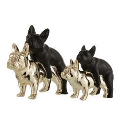 BULLDOG PAREJA CERAMICA NEGRO/ORO LARGE
