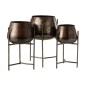 SUPPORT CACHE-POT + PIED METAL MARRON ROUILLE LARGE SUPPORT CACHE-POT + PIED METAL MARRON ROUILLE LARGE