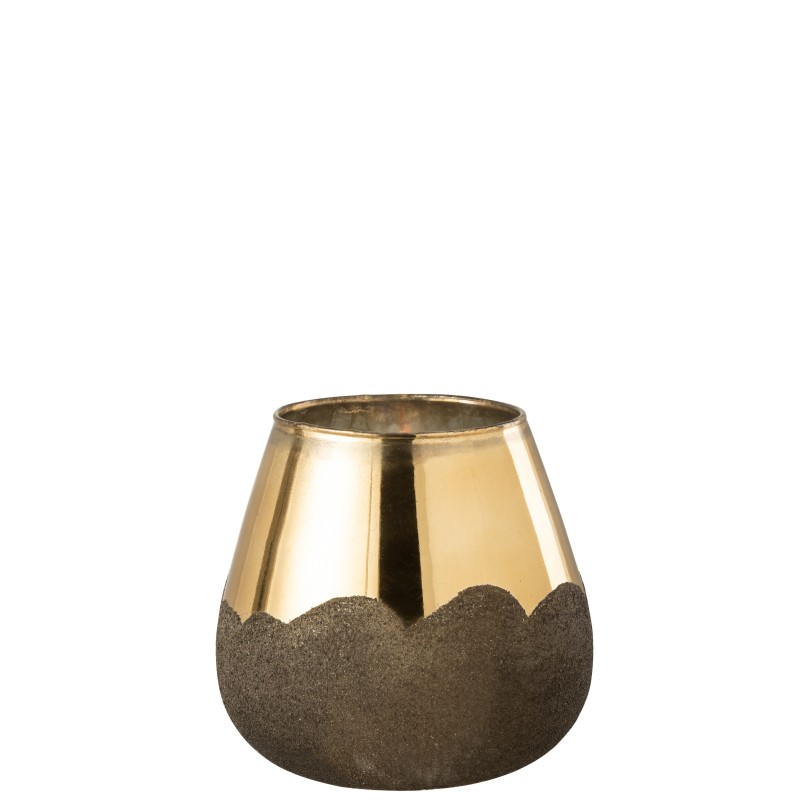 Porta-velas em vidro dourado 18x18x19 cm Porta-velas em vidro dourado 18x18x19 cm
