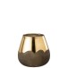 Porta-velas em vidro dourado 18x18x19 cm Porta-velas em vidro dourado 18x18x19 cm