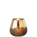 Porta-velas em vidro dourado 18x18x19 cm Porta-velas em vidro dourado 18x18x19 cm