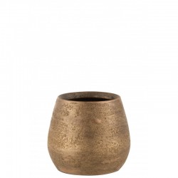 Cache-pot de forme irrégulière et rugueux en céramique or