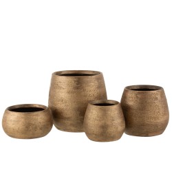 Cache-pot irrégulier en céramique doré 24x24x23 cm