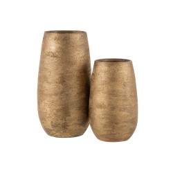 Vase irrégulier en céramique or 22x22x41 cm