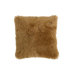 Coussin carré en peau de mouton ocre 40x40cm