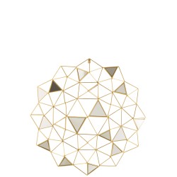 Décoration murale de miroirs triangulaires en métal doré de 85 cm