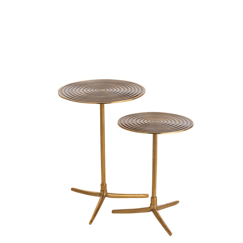 Set de 2 tables rondes en aluminium 42x42x57 cm