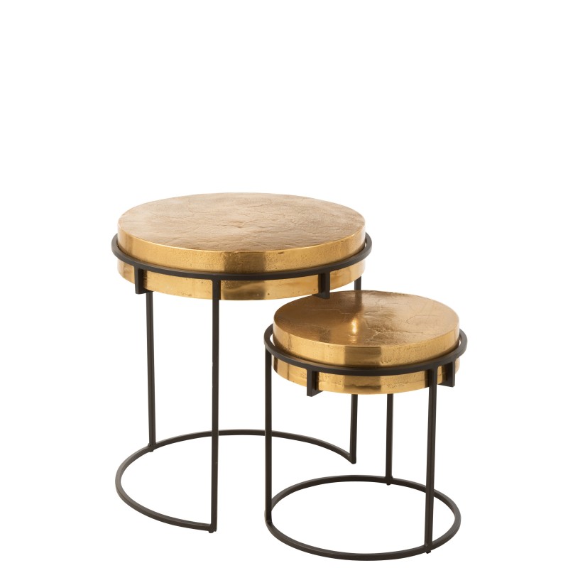 Set de 2 tables rondes en aluminium 44x44x48 cm