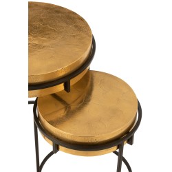 Set de 2 tables rondes en aluminium 44x44x48 cm