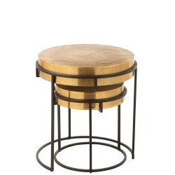 Set de 2 tables rondes en aluminium 44x44x48 cm