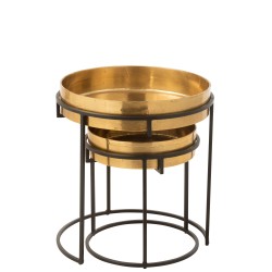 Set de 2 tables rondes en aluminium 44x44x48 cm