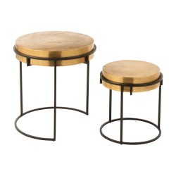 Set de 2 tables rondes en aluminium 44x44x48 cm