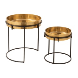 Set de 2 tables rondes en aluminium 44x44x48 cm