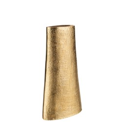 JARRÓN TEXTURA DE YUTE ALUMINIO ORO LARGE Vase Haut Vase Haut