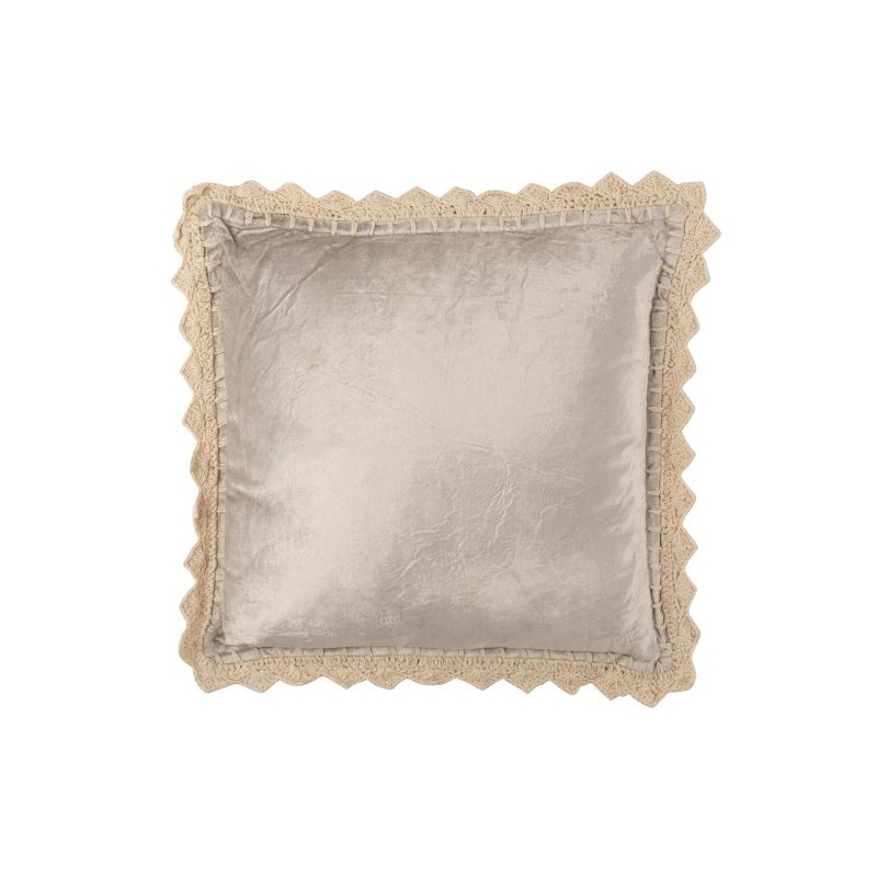 Almofada quadrada com rebordo em viscose cinzenta 50x50cm Almofada quadrada com rebordo em viscose cinzenta 50x50cm