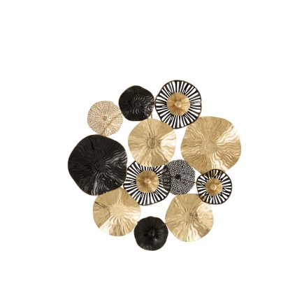 Décoration murale avec cercles en métal 69x65x8 cm