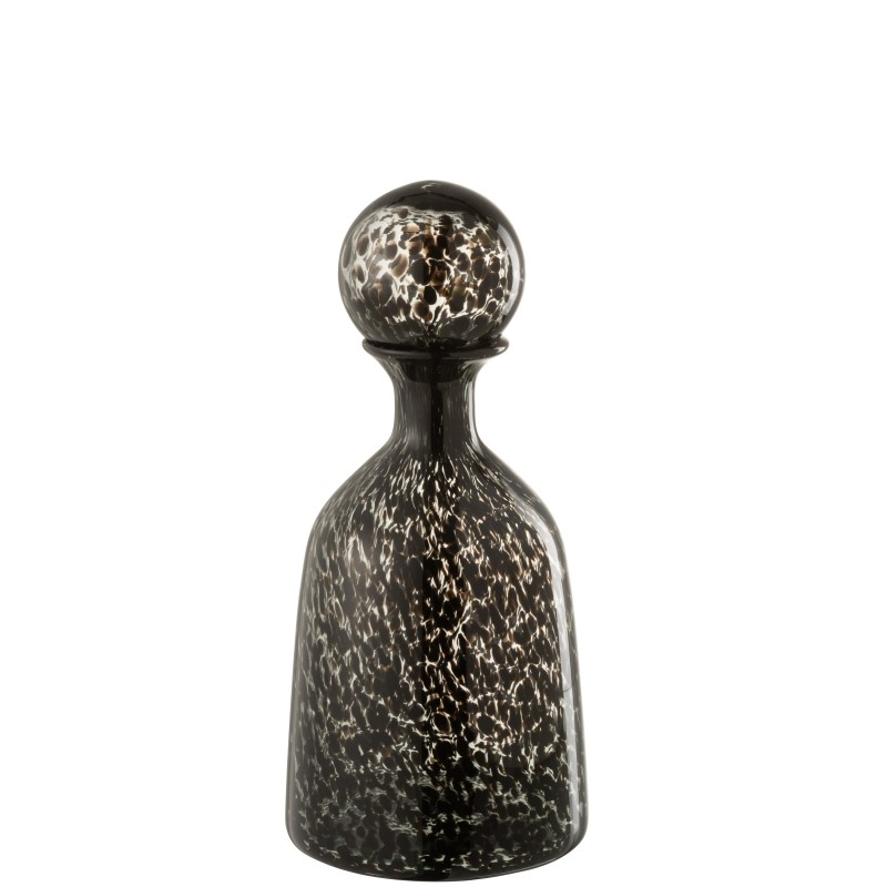 Bouteille décorative pois noir en verre 14x14x33 cm