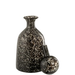 Bouteille décorative pois noir en verre 14x14x33 cm