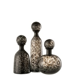 Bouteille décorative noir en verre 12x12x44 cm