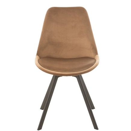 Silla de metal marrón de 55x49x84 cm