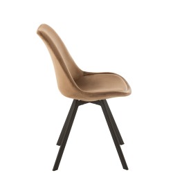 Silla de metal marrón de 55x49x84 cm