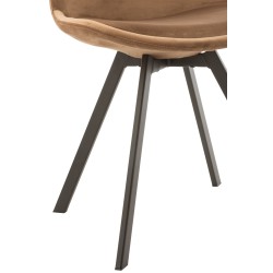 Silla de metal marrón de 55x49x84 cm