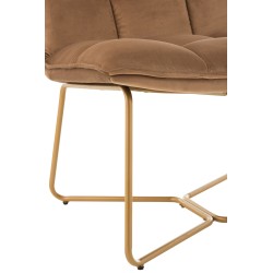 Chaise lounge matelassé en métal marron 65x58x85 cm