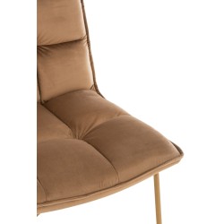 Chaise lounge matelassé en métal marron 65x58x85 cm