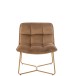 Cadeira lounge acolchoada em metal castanho 65x58x85 cm Cadeira lounge acolchoada em metal castanho 65x58x85 cm